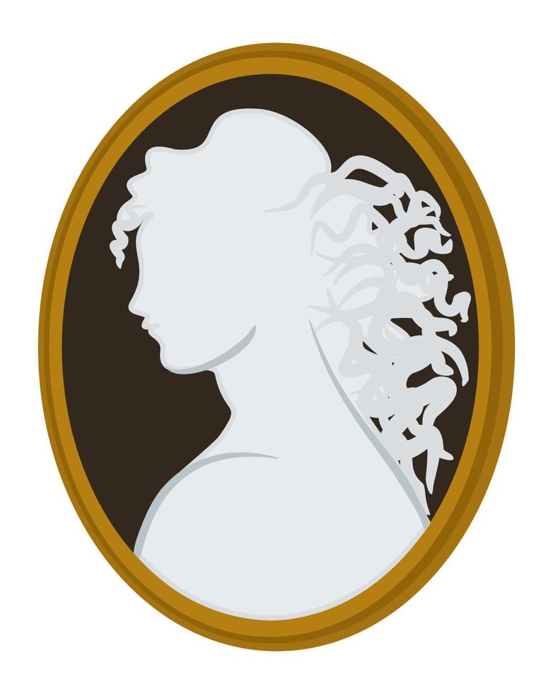 ilustración vectorial aislada del retrato femenino cameo. vector