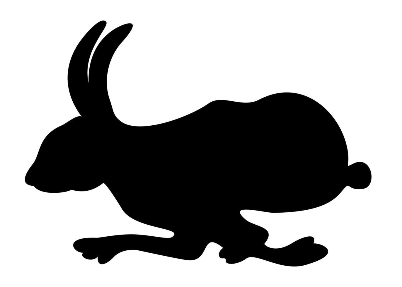 Vector isolated monochrome silhouette of hare.