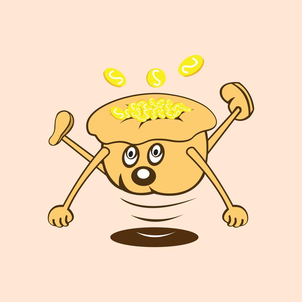 the sack mascot that saves money vector