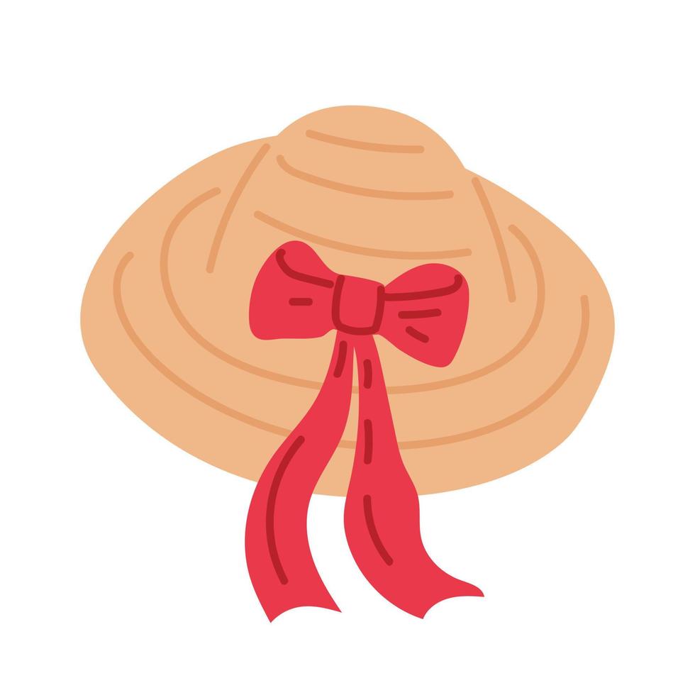 un sombrero de mujer con un lazo. colección de primavera. ilustración vectorial plana vector