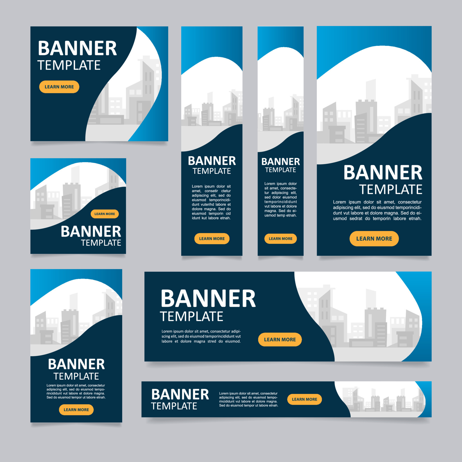 Construction project web banner design template. Vector flyer with text