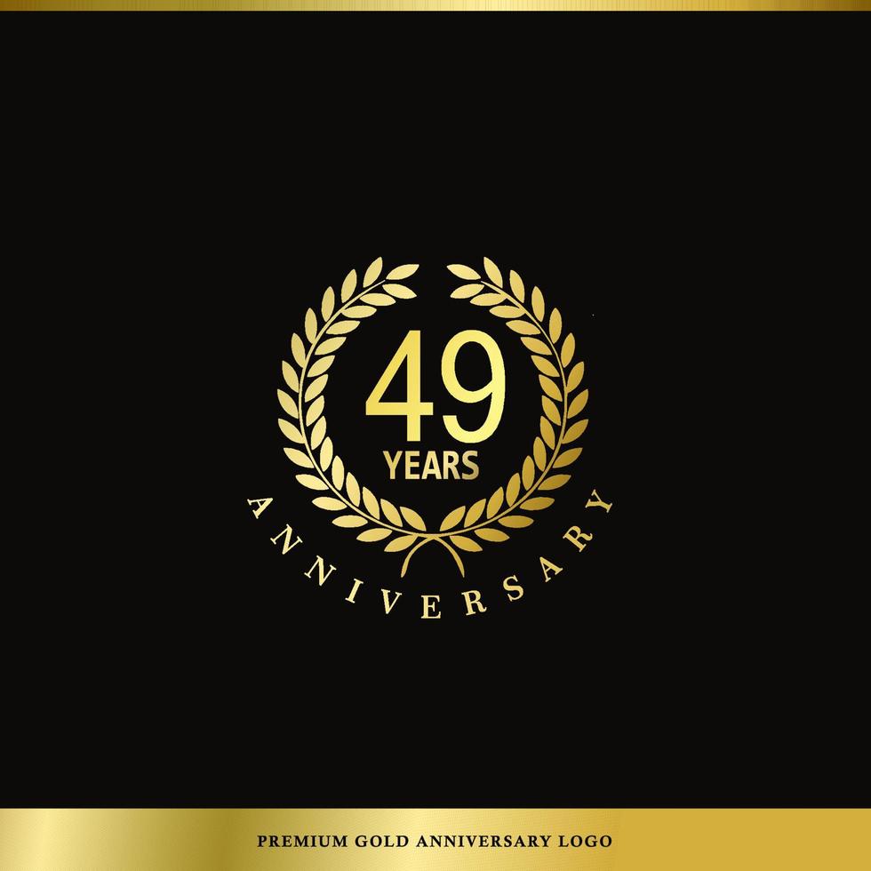 Luxury Logo Anniversary 49 Years Used for hotel, Spa, Restaurant, VIP, Fashion and Premium brand identity. vector