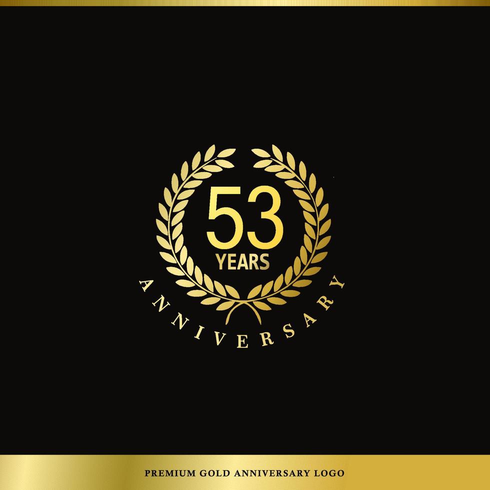 Luxury Logo Anniversary 53 Years Used for hotel, Spa, Restaurant, VIP, Fashion and Premium brand identity. vector