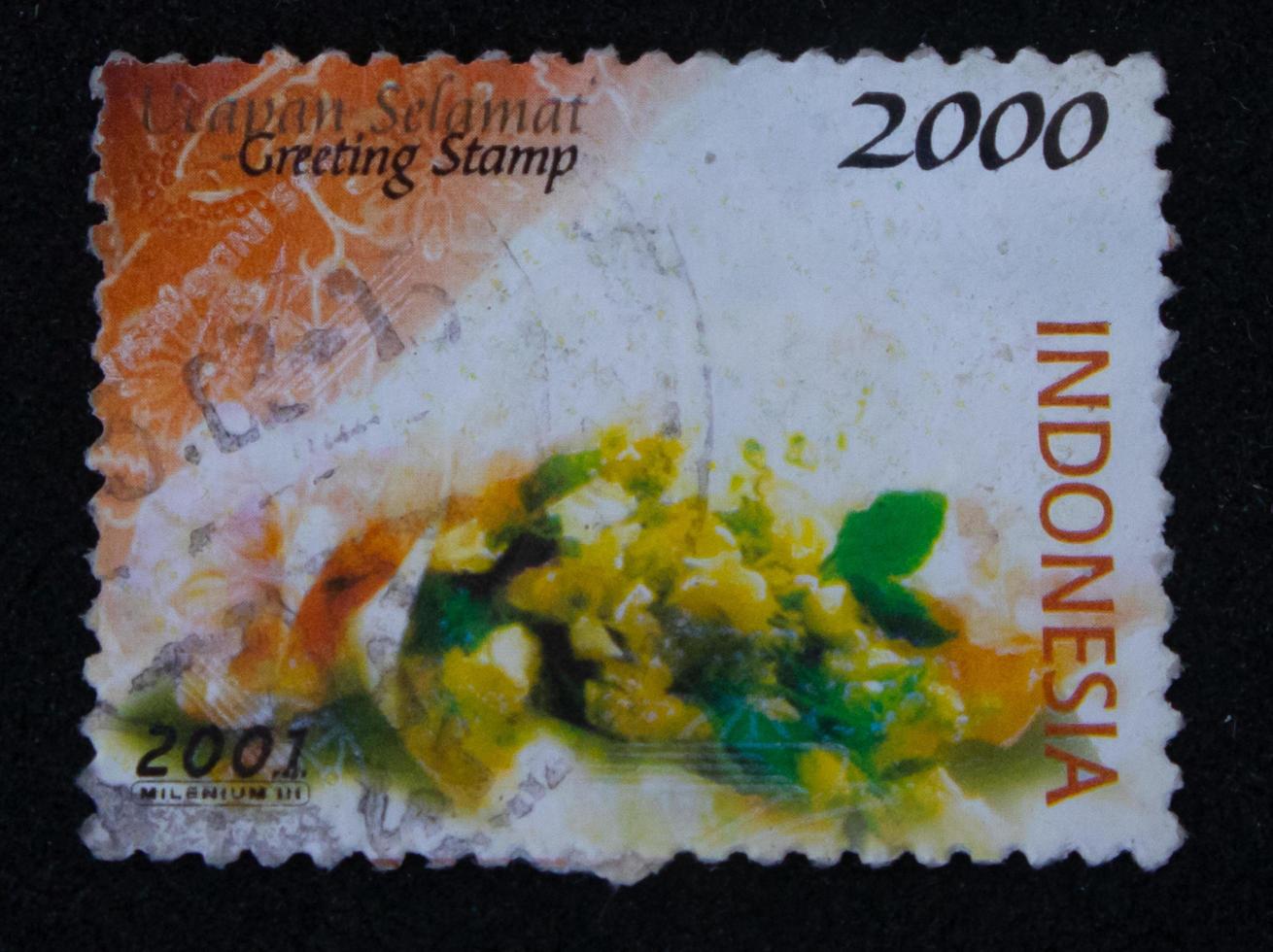 Sidoarjo, Jawa timur, Indonesia, 2022 - philately, a collection of stamps with the theme of food pictures photo