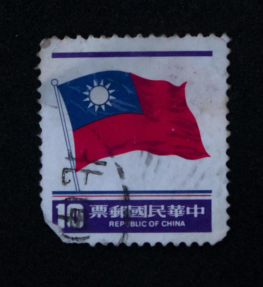 Sidoarjo, Jawa timur, Indonesia, 2022 -  philately with the theme of the republic of china flag illustration photo