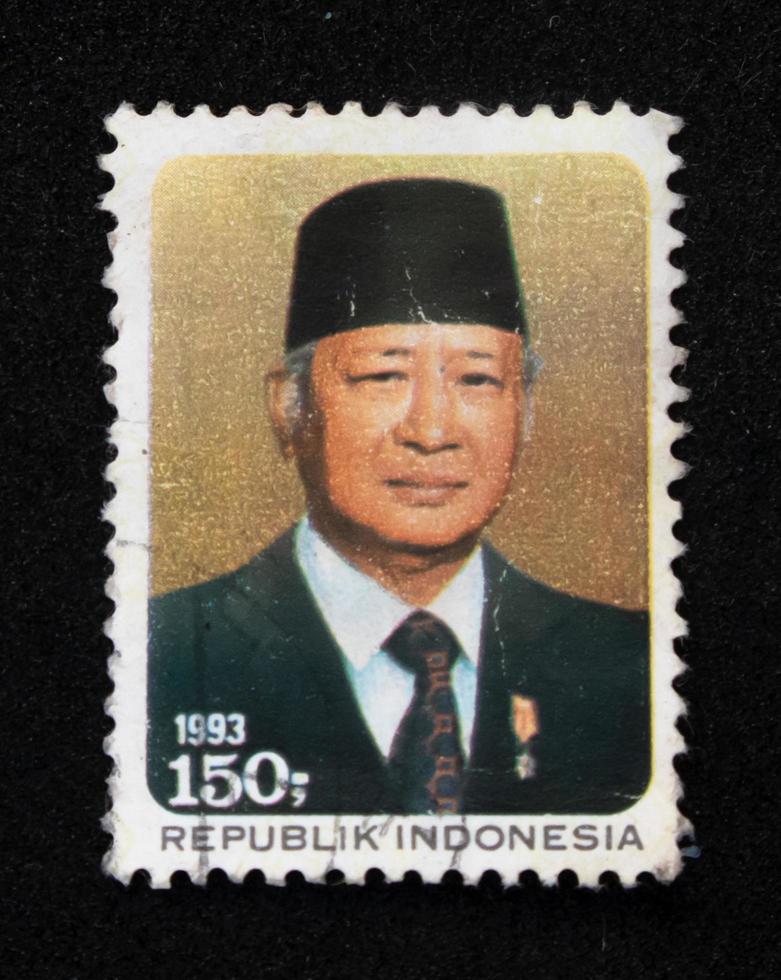 Sidoarjo, Jawa timur, Indonesia, 2022 - Philately with the theme of the Indonesian President, Mr. Suharto photo
