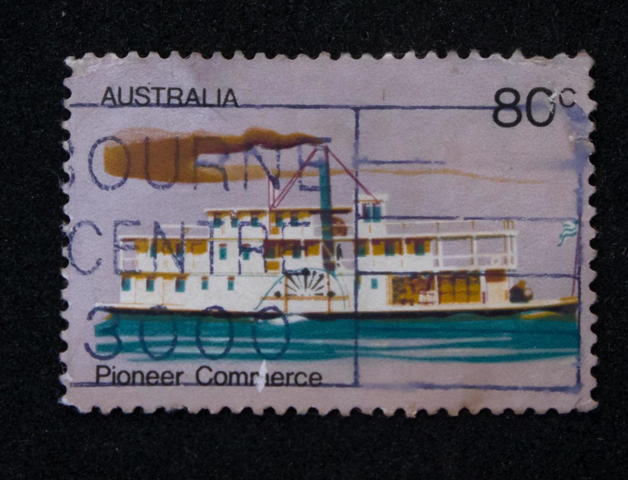 Sidoarjo, Jawa timur, Indonesia, 2022 -  philately with the theme of the Australian state ship illustration photo