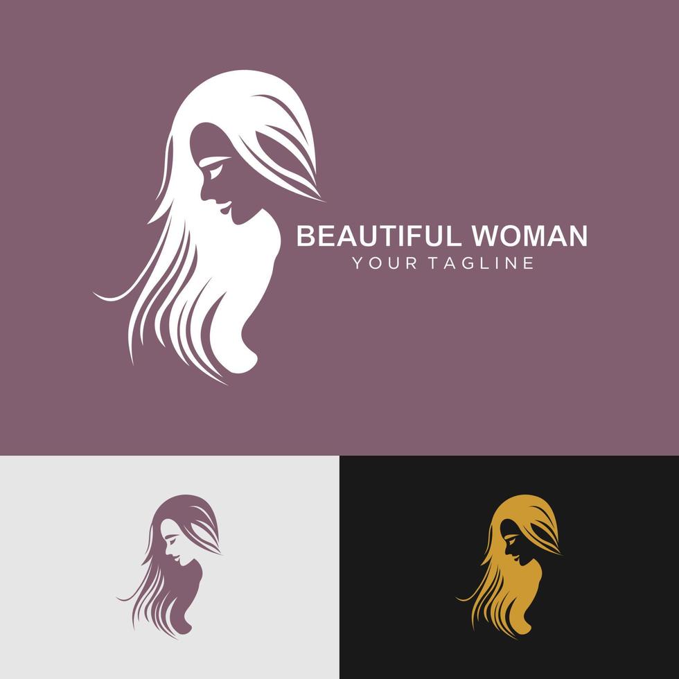 logotipo de cara de mujer de belleza vector