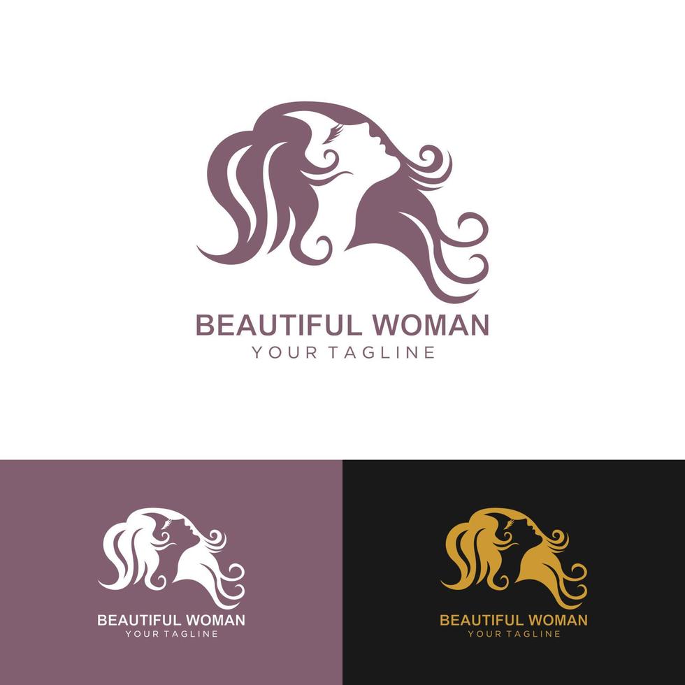 logotipo de cara de mujer de belleza vector