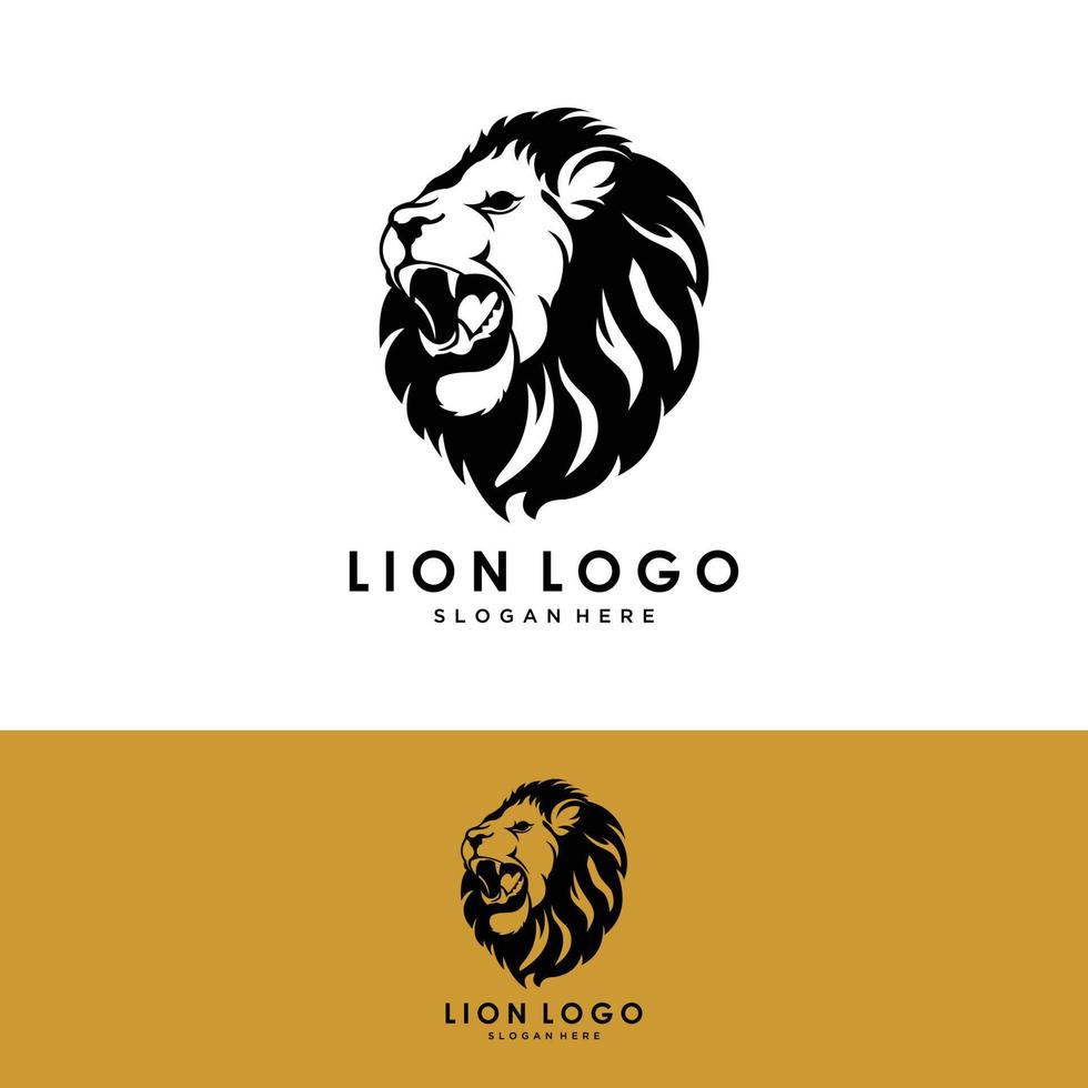 león logo icono cabeza logo vector