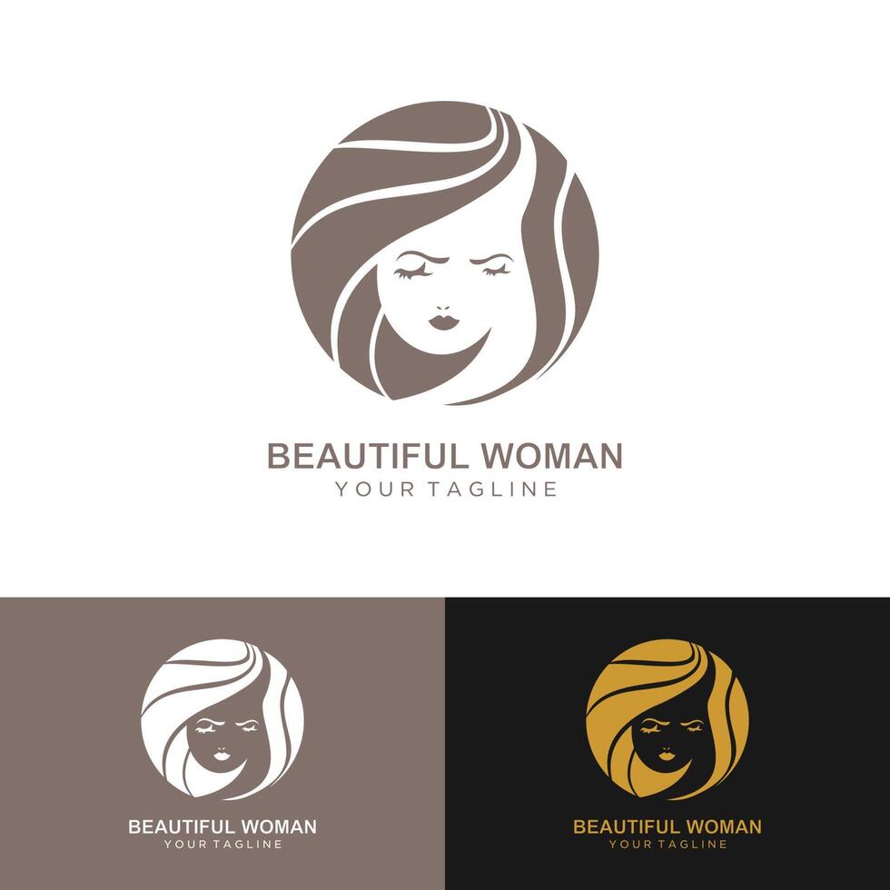 logotipo de cara de mujer de belleza vector