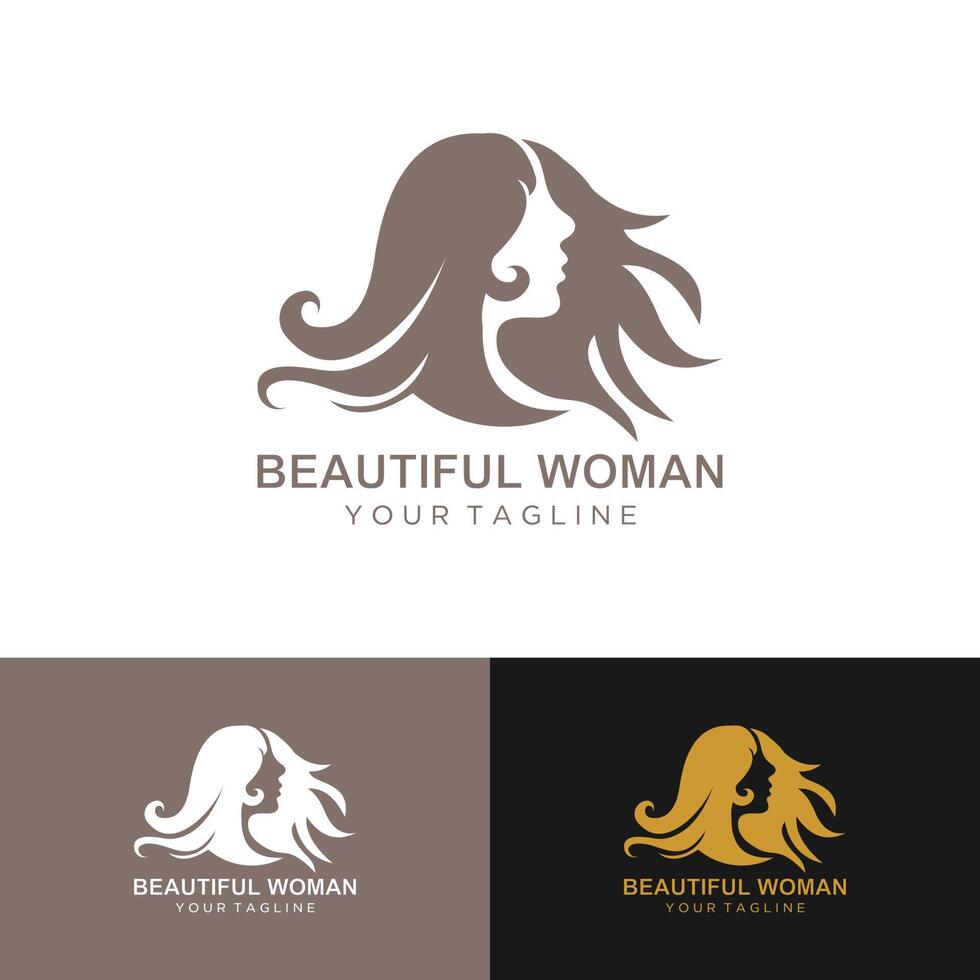 logotipo de cara de mujer de belleza vector