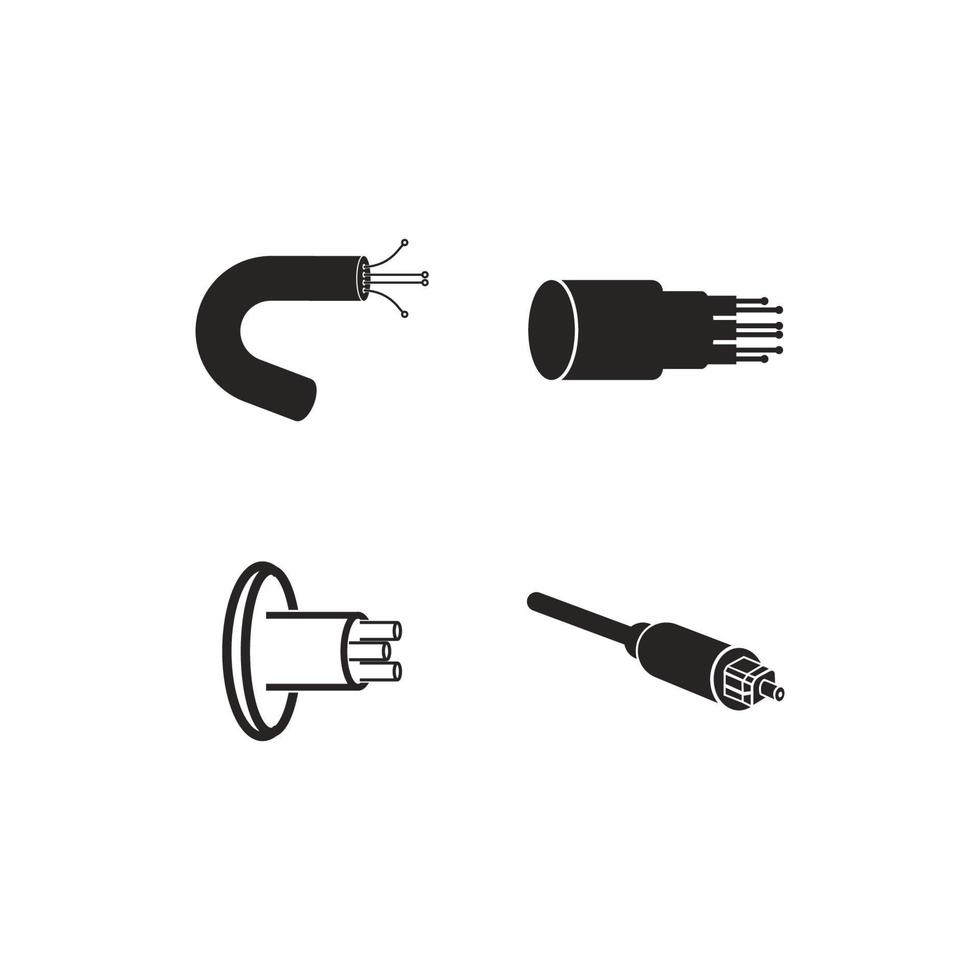 icono de cable de fibra óptica vector