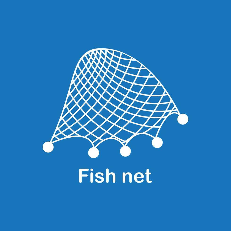 icono de red de pesca vector