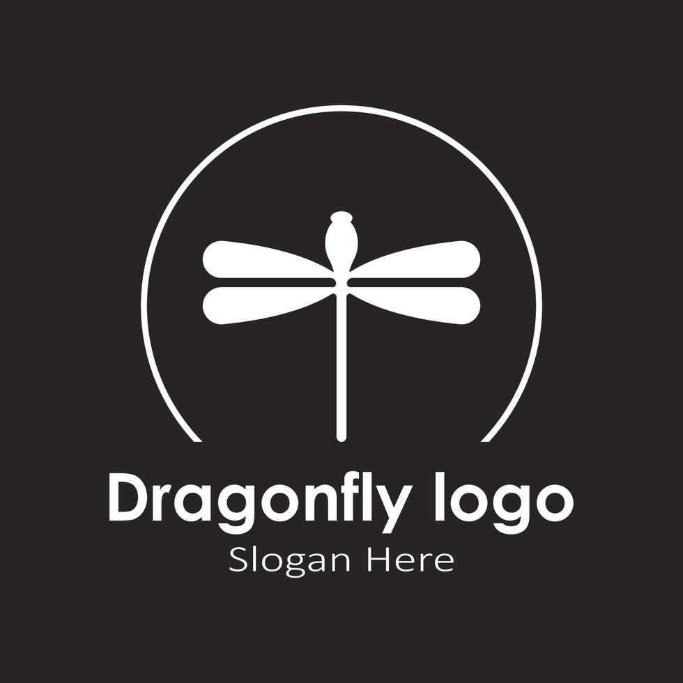 dragonfly logo vector illustration template design.