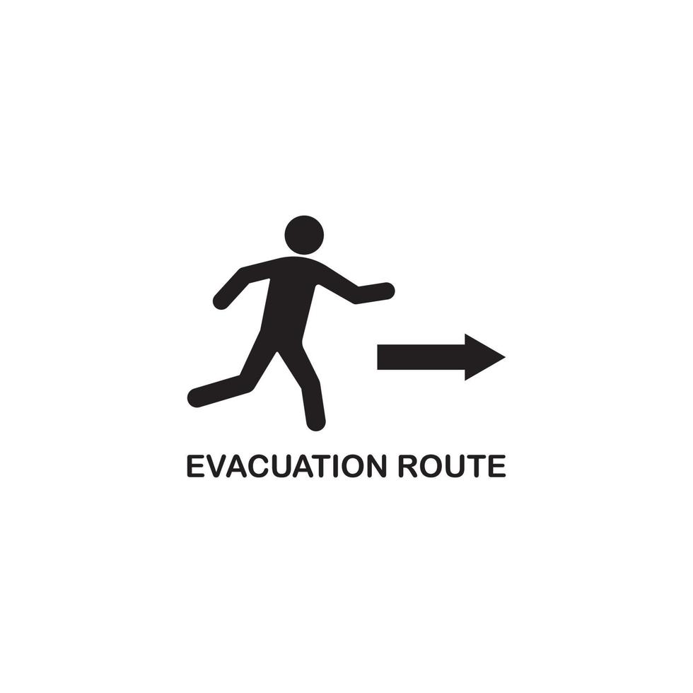 icono de ruta de evacuación. vector