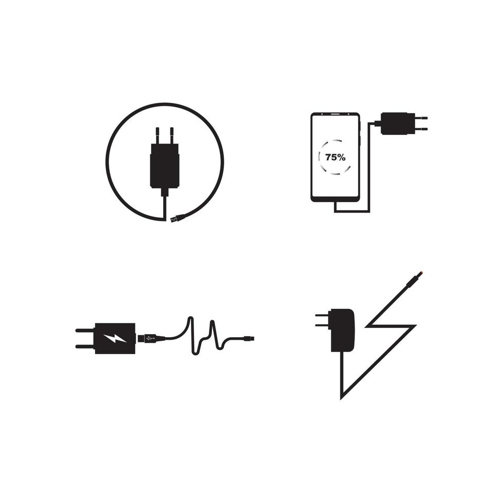 mobile phone charger icon vector