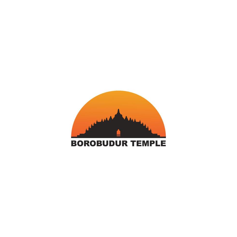 logotipo del templo de borobudur vector