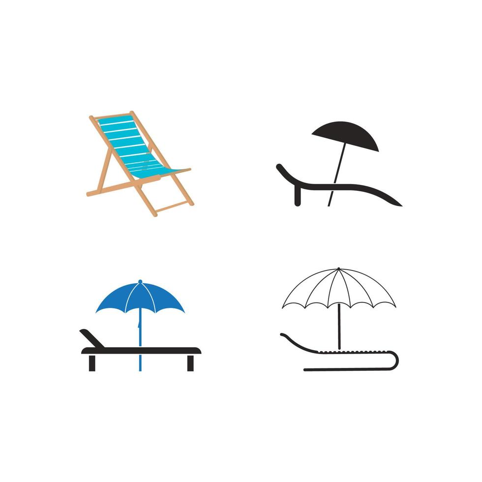 icono de silla de playa vector