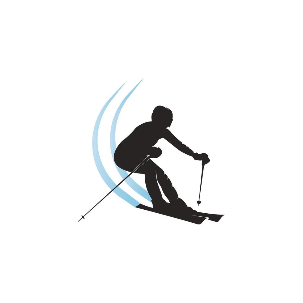 icono de gente esquiando vector