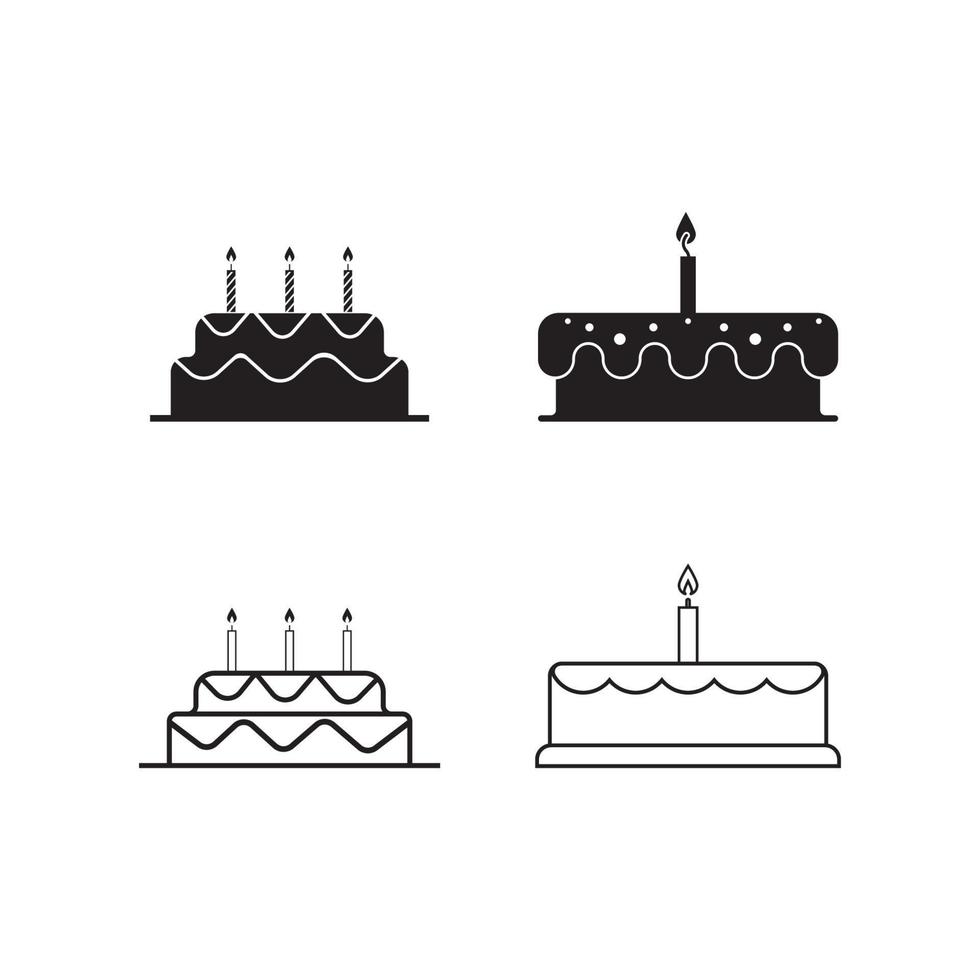 birthday cake icon vector