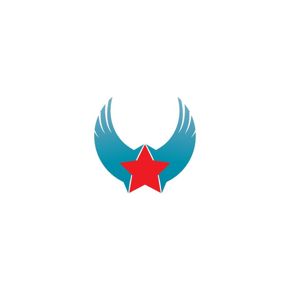logotipo de estrella alada vector
