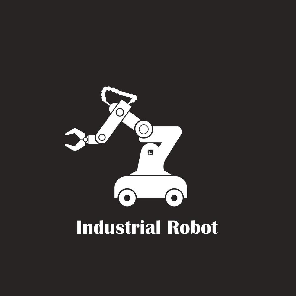 logotipo de robot industrial vector