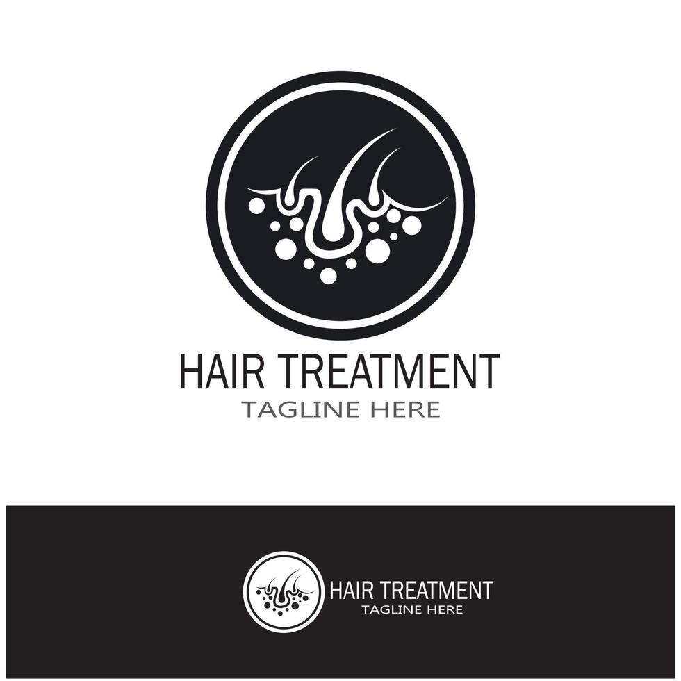 Hair treatment logo hair transplantation logo vector image design illustration