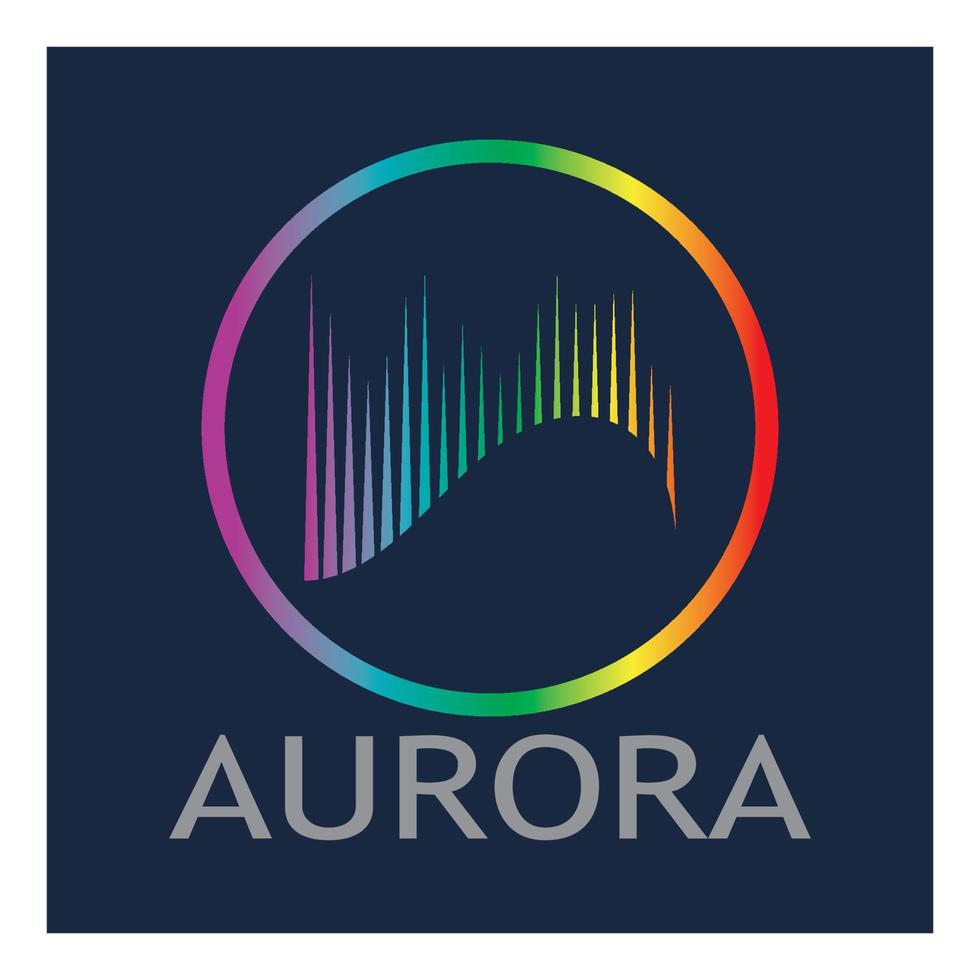 plantilla de vector de ilustración de icono de diseño de logotipo de aurora