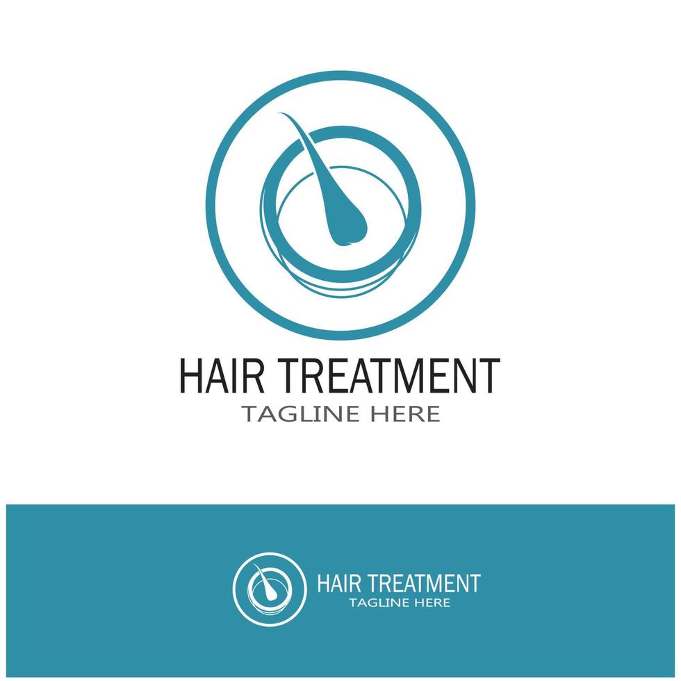 Hair treatment logo hair transplantation logo vector image design illustration