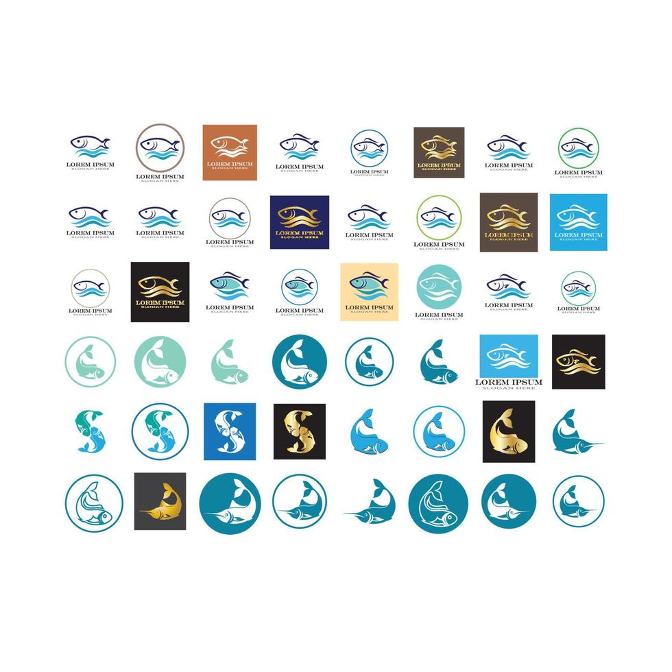 Fish abstract icon design logo template,Creative vector symbol of fishing club or online shop.