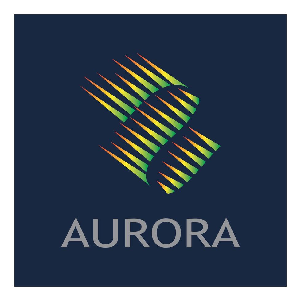 plantilla de vector de ilustración de icono de diseño de logotipo de aurora