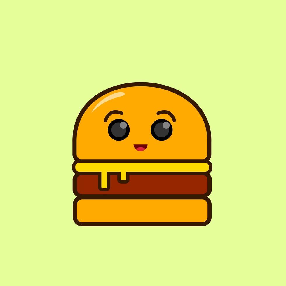 colorful and cute cartoon cute burger illustration design. vector
