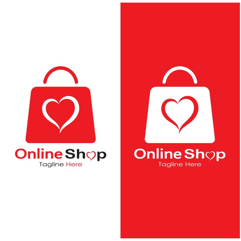 e-commerce logo shopping bag and online shopping cart and online shop logo design with modern concept vector