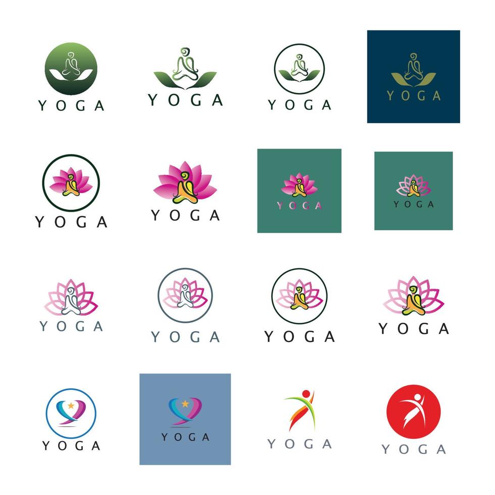 diseño de logotipo de personas que hacen yoga símbolo icono ilustración vector