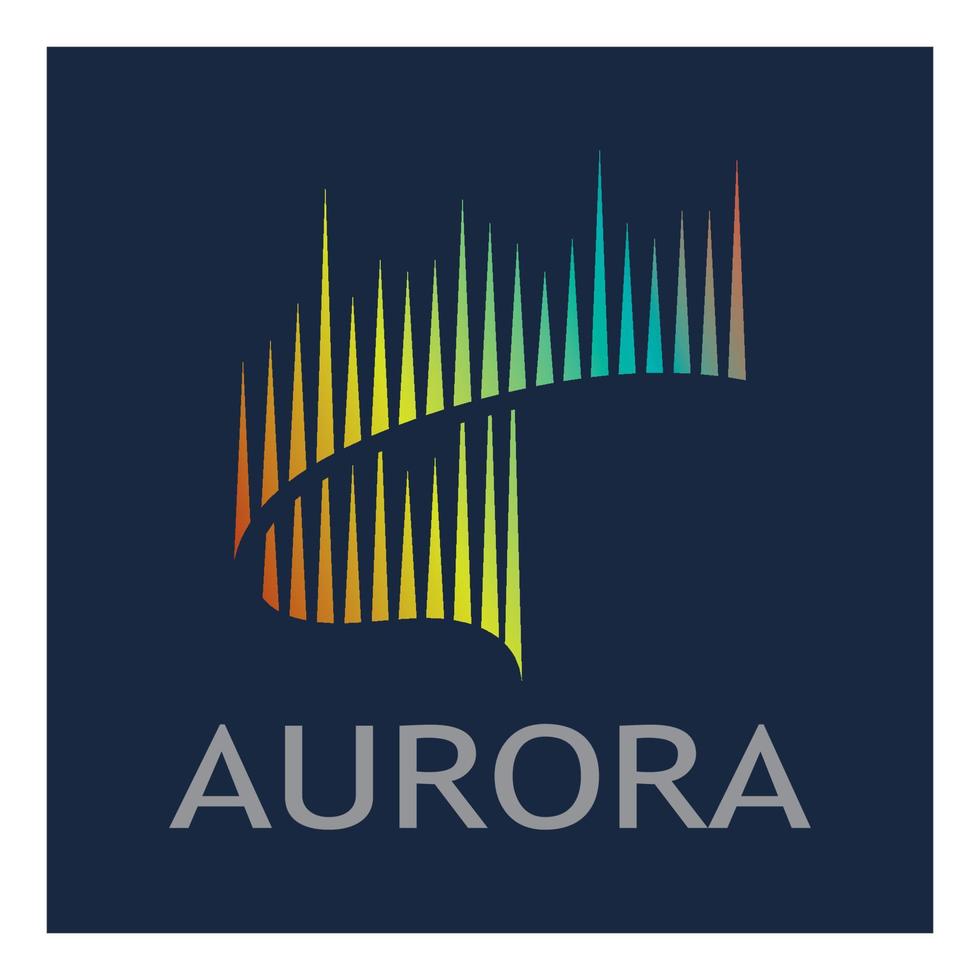 plantilla de vector de ilustración de icono de diseño de logotipo de aurora