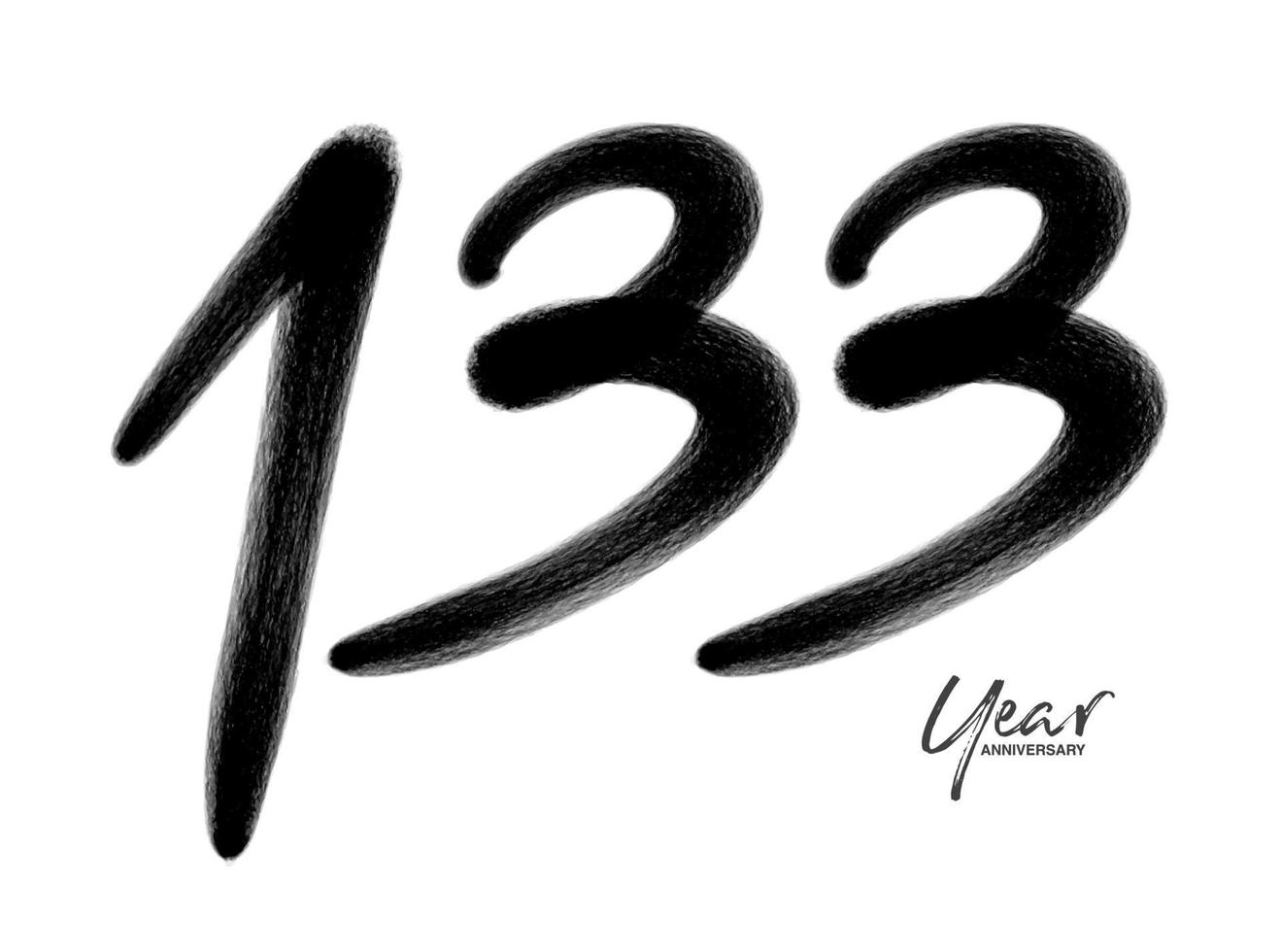 133 Years Anniversary Celebration Vector Template 133 number logo