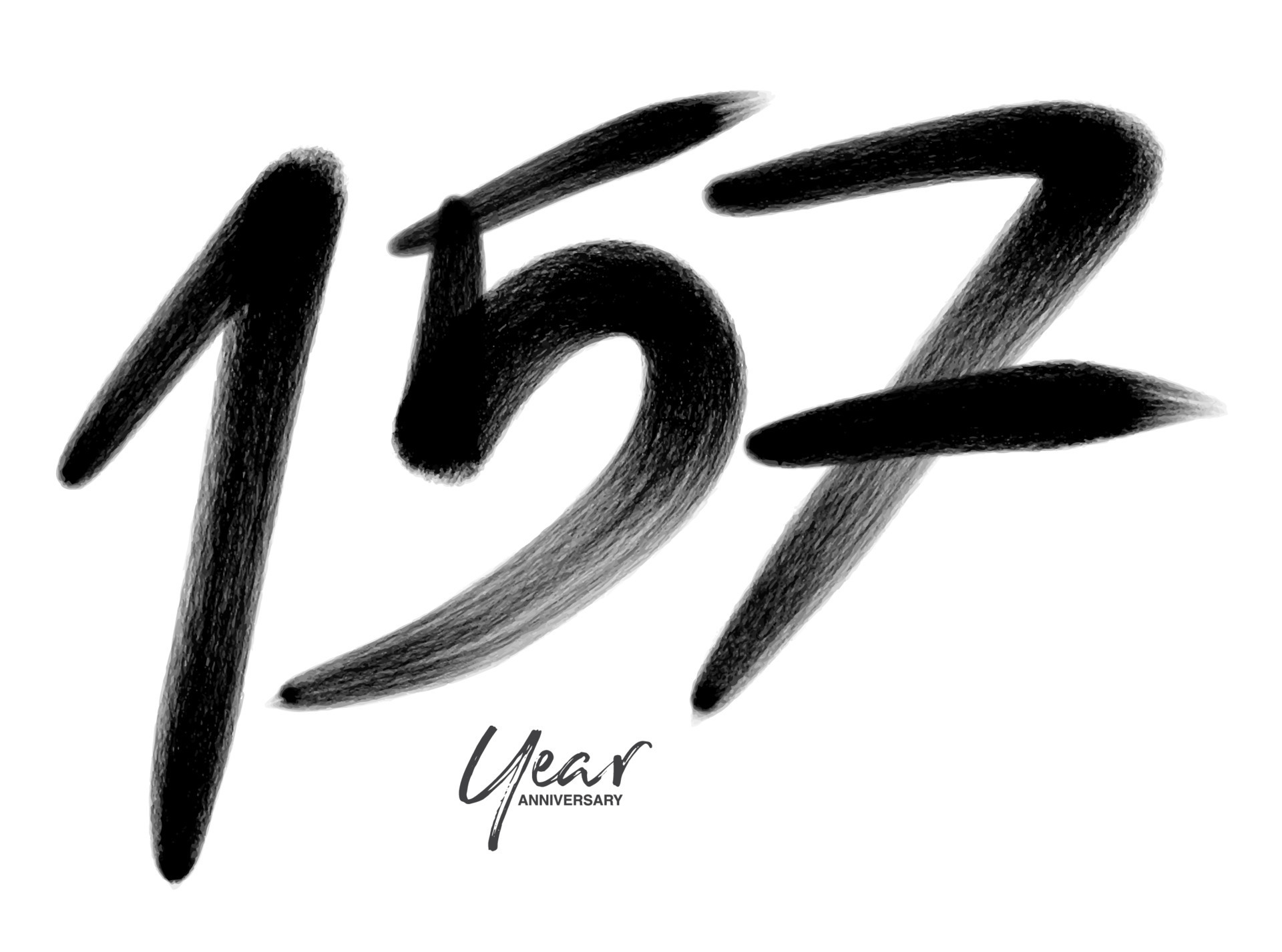 157 Years Anniversary Celebration Vector Template, 157 number logo