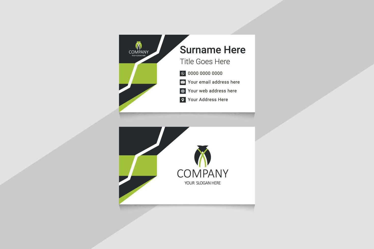 Creative double-sided business card vector