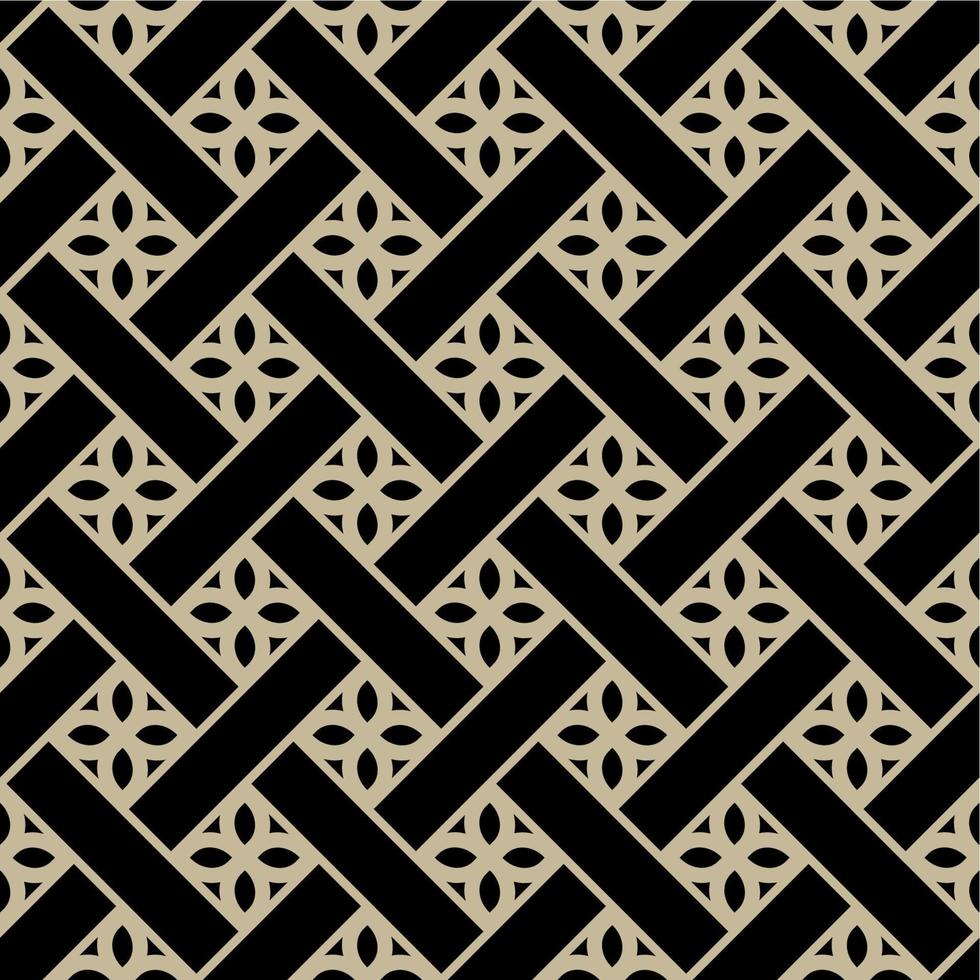 seamless, patrón, de, rectangular, estampado, batik, en, blanco y negro vector