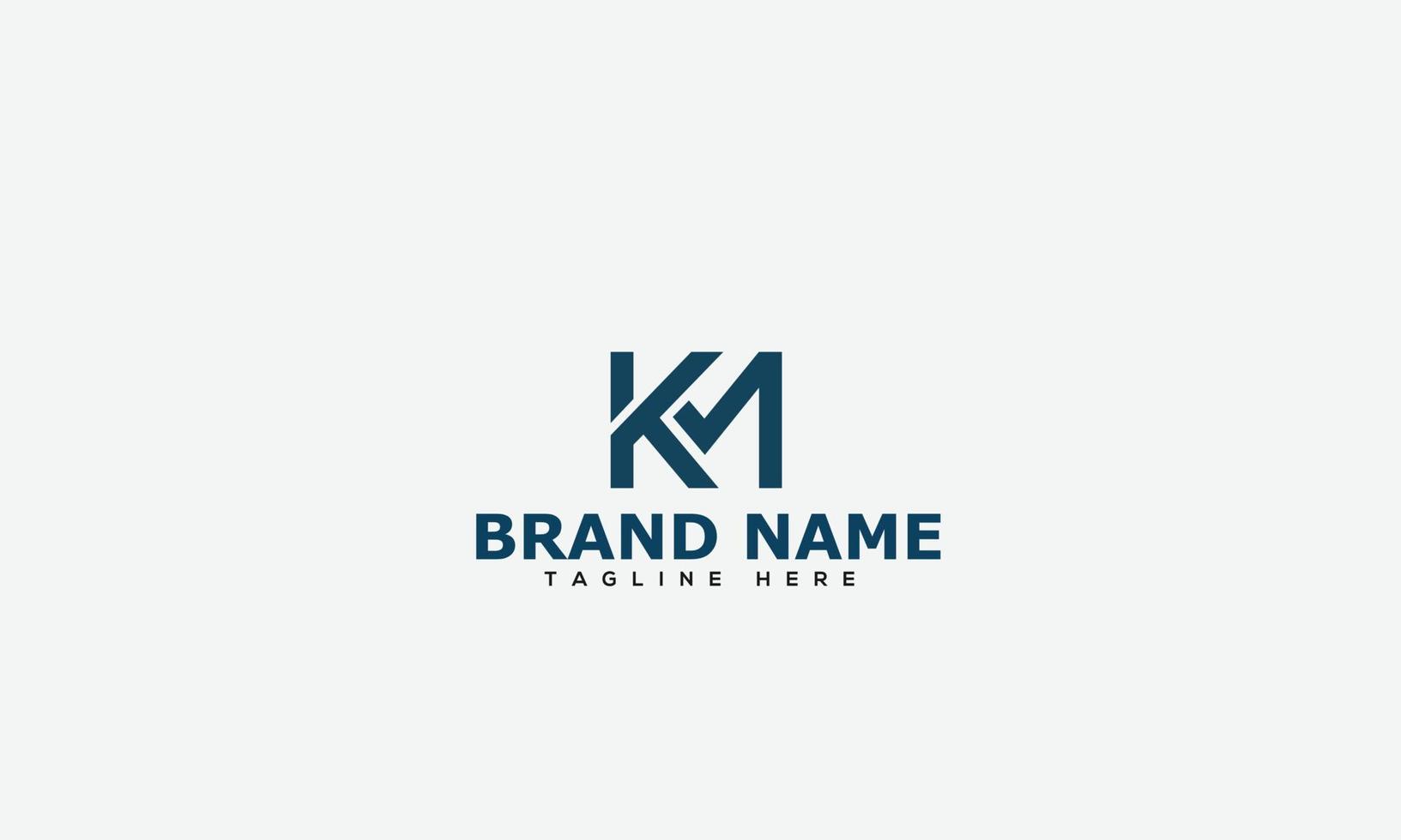 KM Logo Design Template Vector Graphic Branding Element.