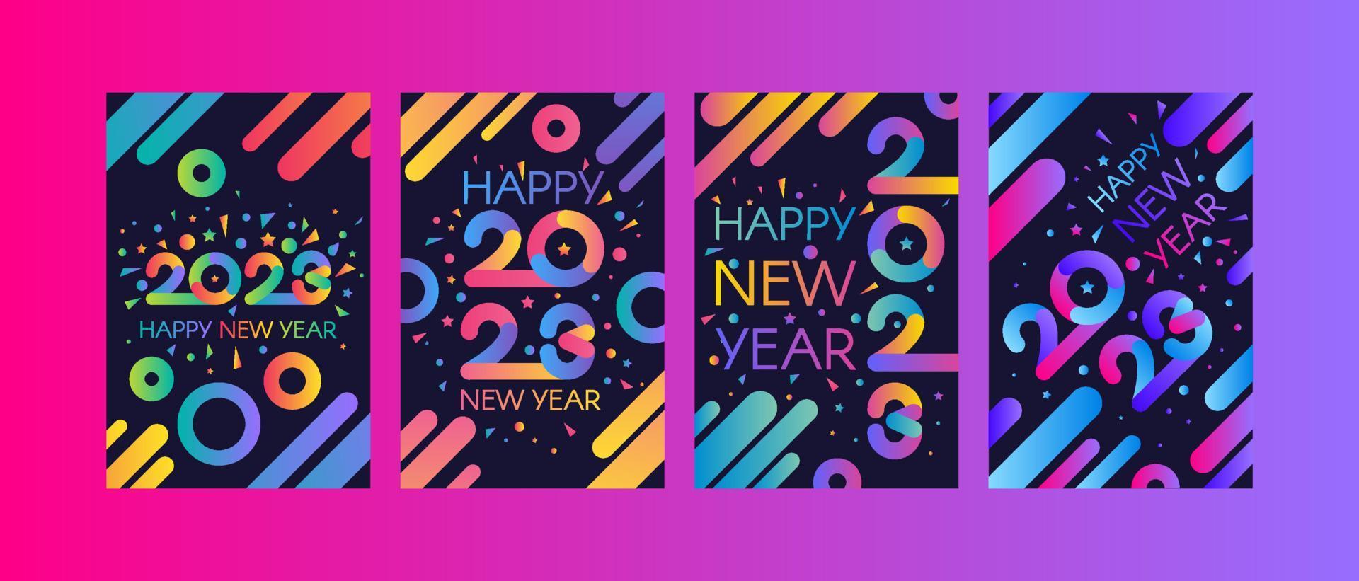 2023 happy new year invitation card banner vector