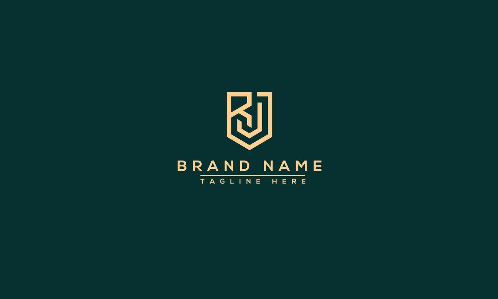 RJ Logo Design Template Vector Graphic Branding Element.