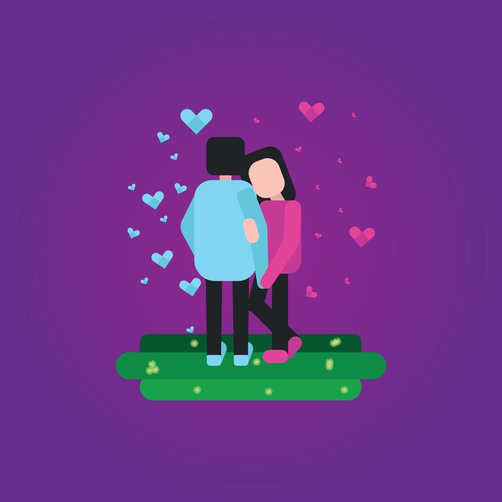 Rectengle Love Couple Vector