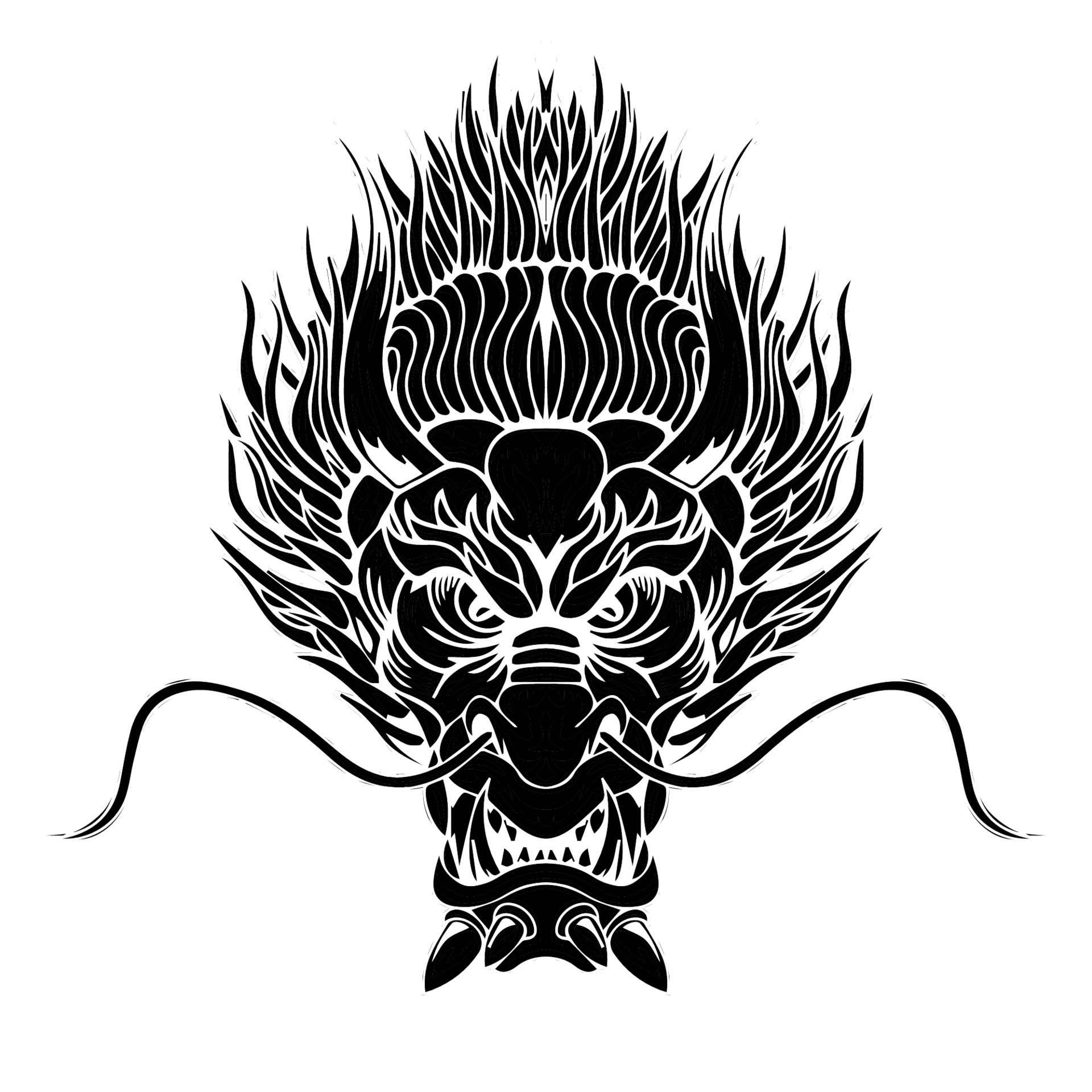 Dragon Head Tattoos Set Of Black And White Vector Illustrations Royalty  Free SVG Cliparts Vectors And Stock Illustration Image 15783352