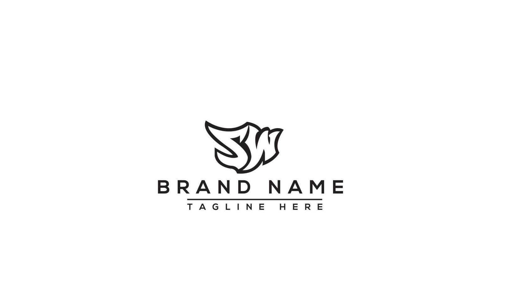 SW Logo Design Template Vector Graphic Branding Element.