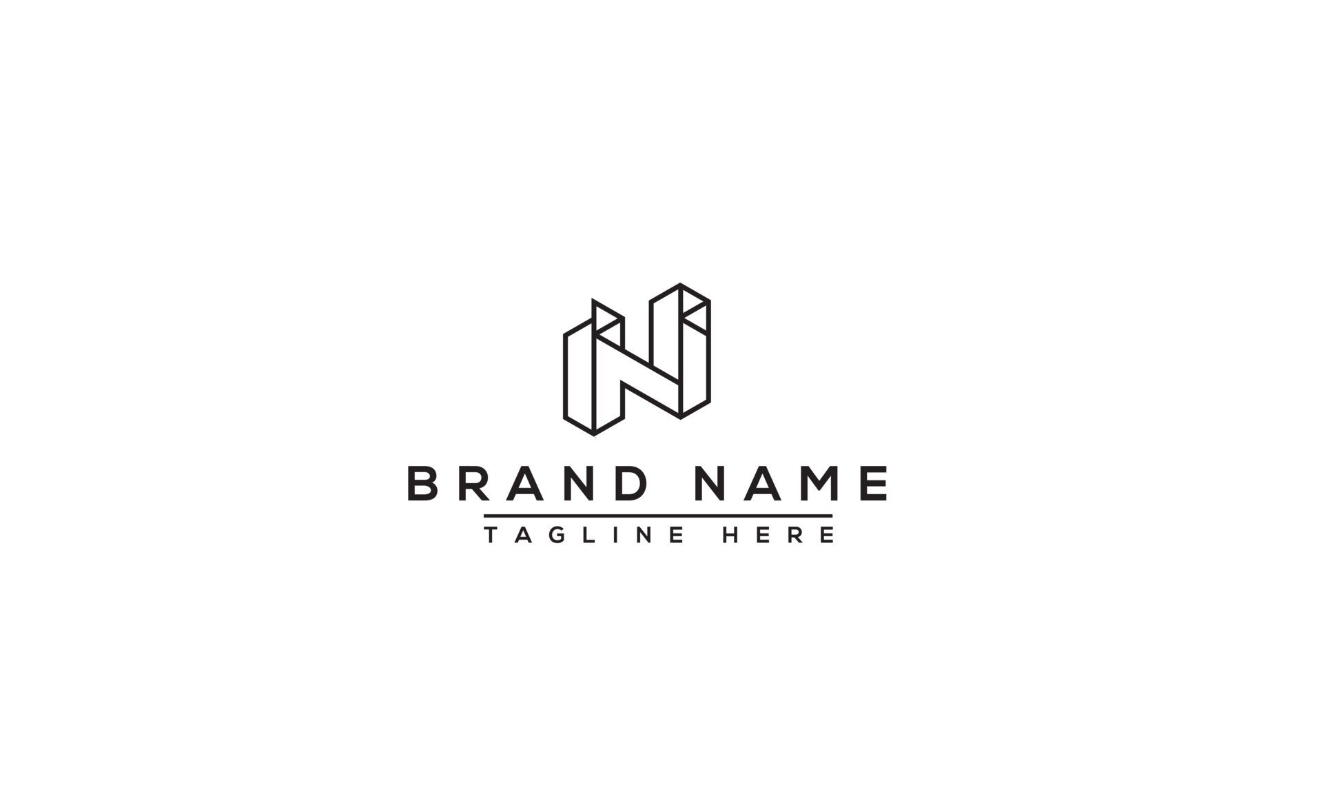 N Logo Design Template Vector Graphic Branding Element. 10814513 Vector ...