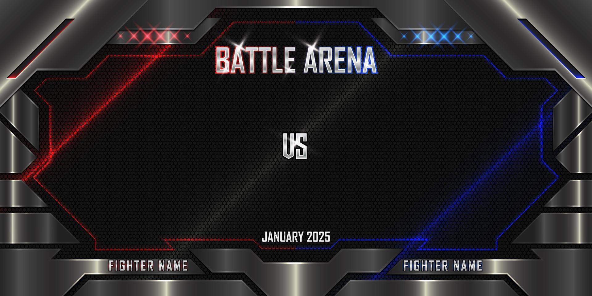 Realistic Battle arena sports 3d poster with modern metallic logo vector