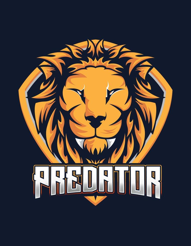 Lion mascot e-sport gaming logo vector design