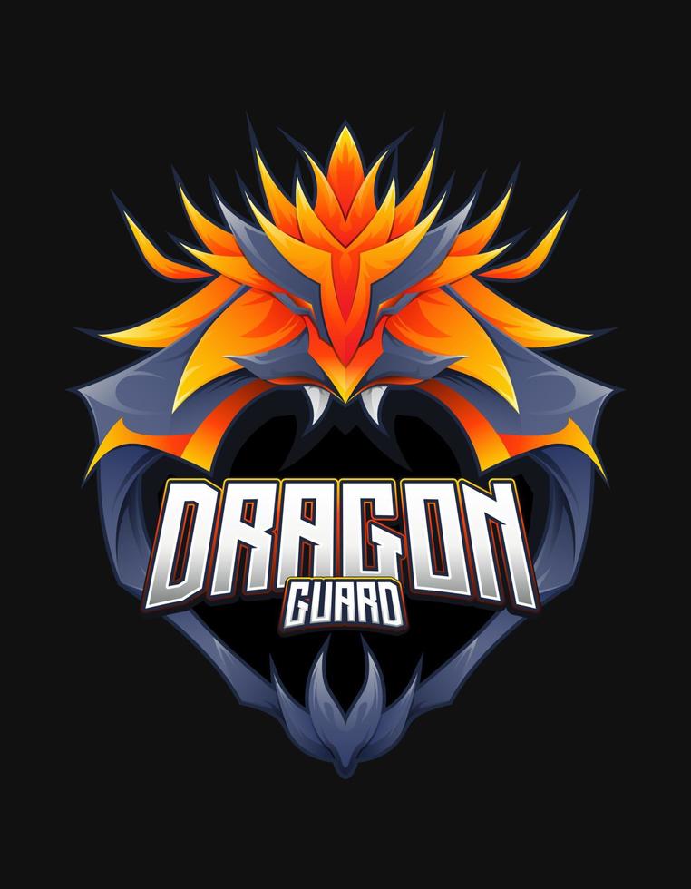 Dragon mascot e-sport gaming logo vector design